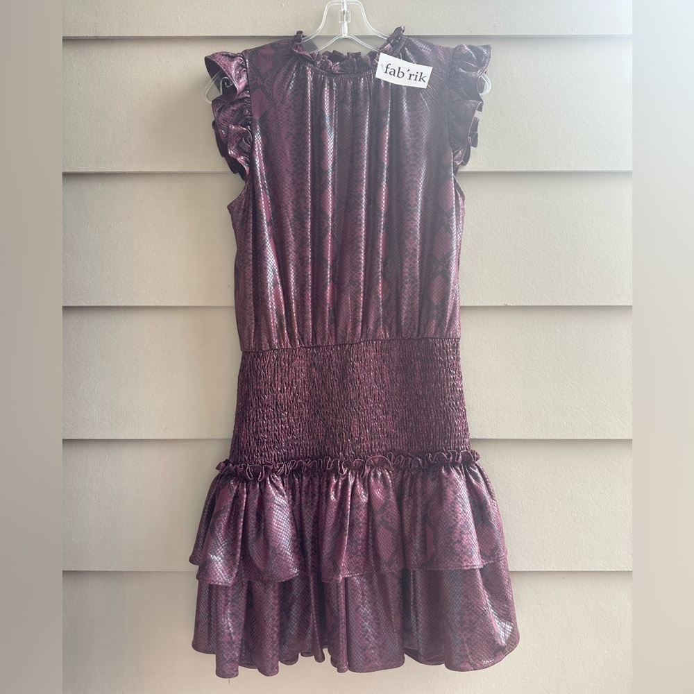 Kerbi Smocked Waist Snake Print Dress